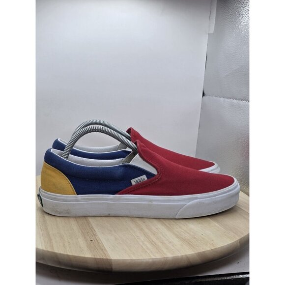 VANS Classic Slip-On Yacht Club Red Blue Yellow Mens US 9 - Picture 3 of 9